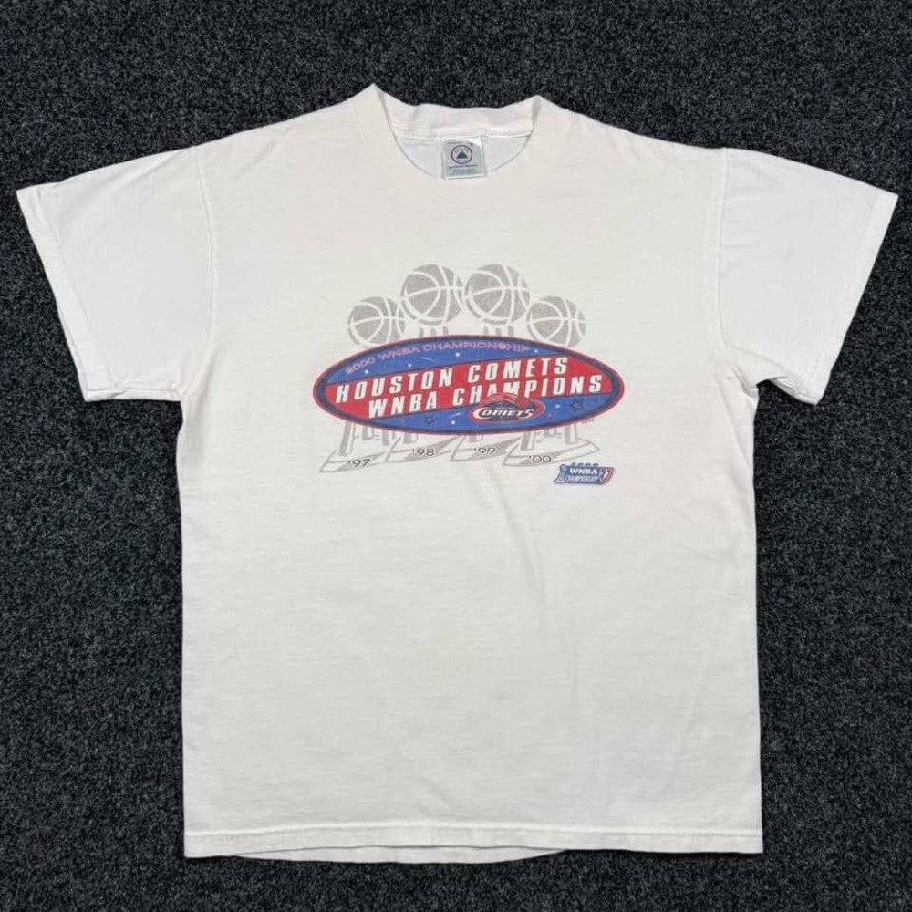 Vintage 2000 Houston Comets WNBA Championship T-Shirt White Medium